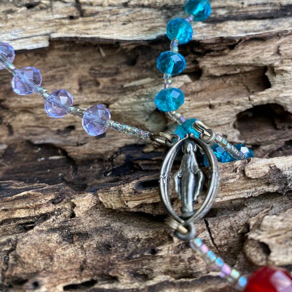 Santo Rosario, Holy Rosary, Catholic Prayer Necklace Rosary Handmade - Picture 2 of 3